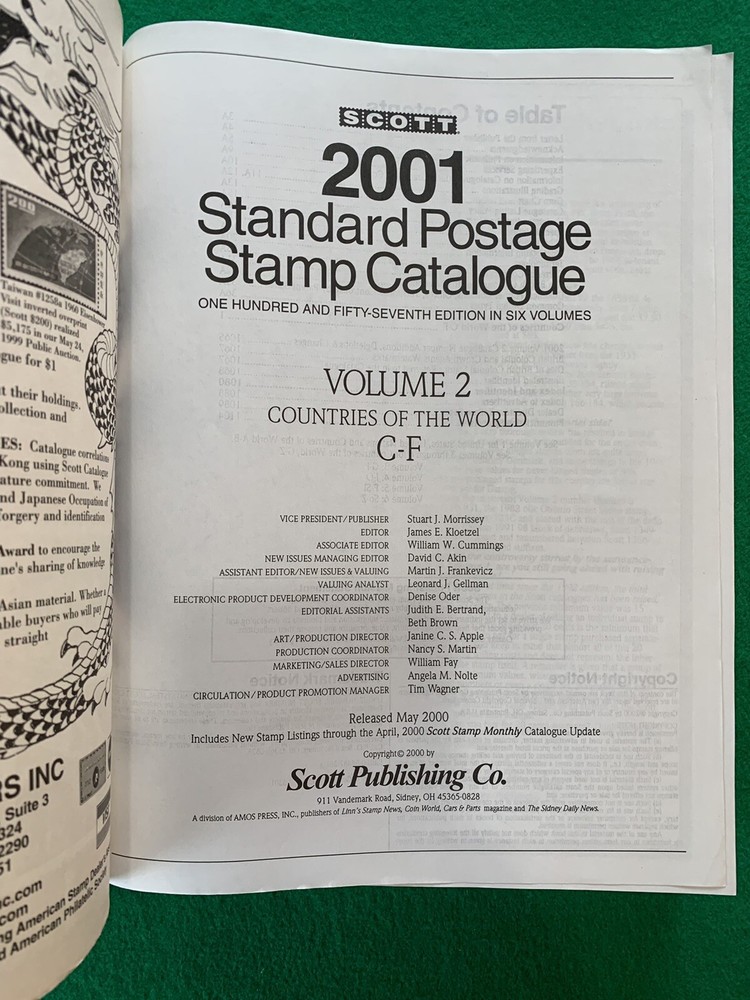 Scott 2001 Standard Postage Stamp Catalogue Vol 2 Countries Of The World C - F