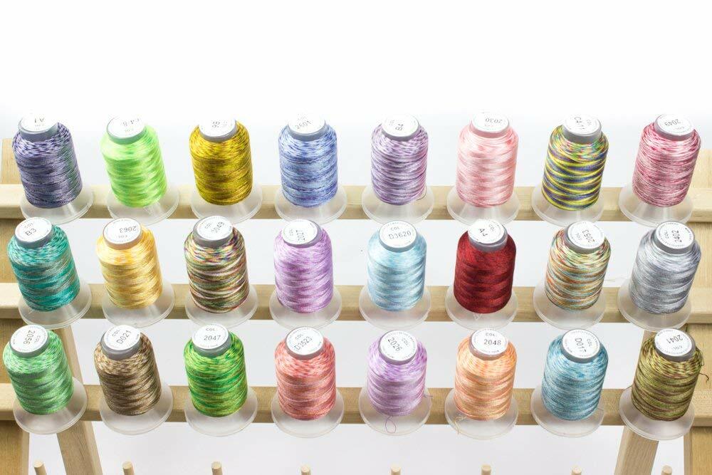 24 Spools Variegated Colors Polyester Embroidery Machine Thread