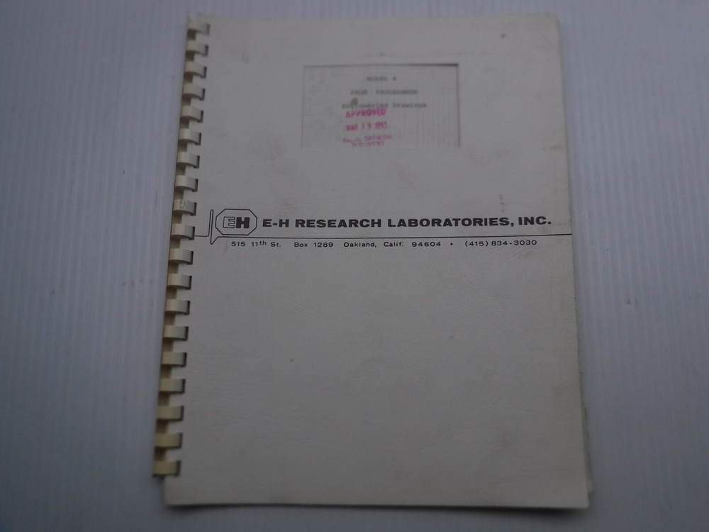 EH Research Laboratories Inc. Model 4 Programmer Engineering Drawings
