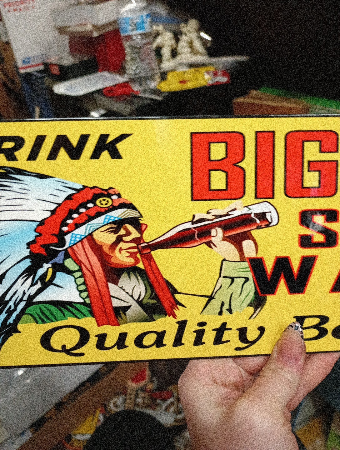 Porcelain Drink Big Chief Soda Water Sign