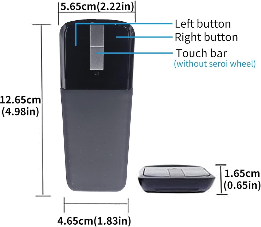 Compact Bluetooth Arc Mouse - Wireless Travel Companion for Laptops & Tablets