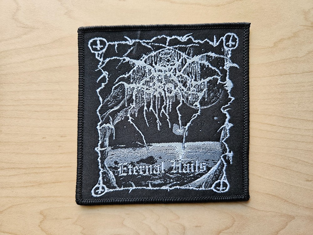 DARK THRONE, ETERNAL HAILS, SEW ON BLACK BORDER WOVEN PATCH