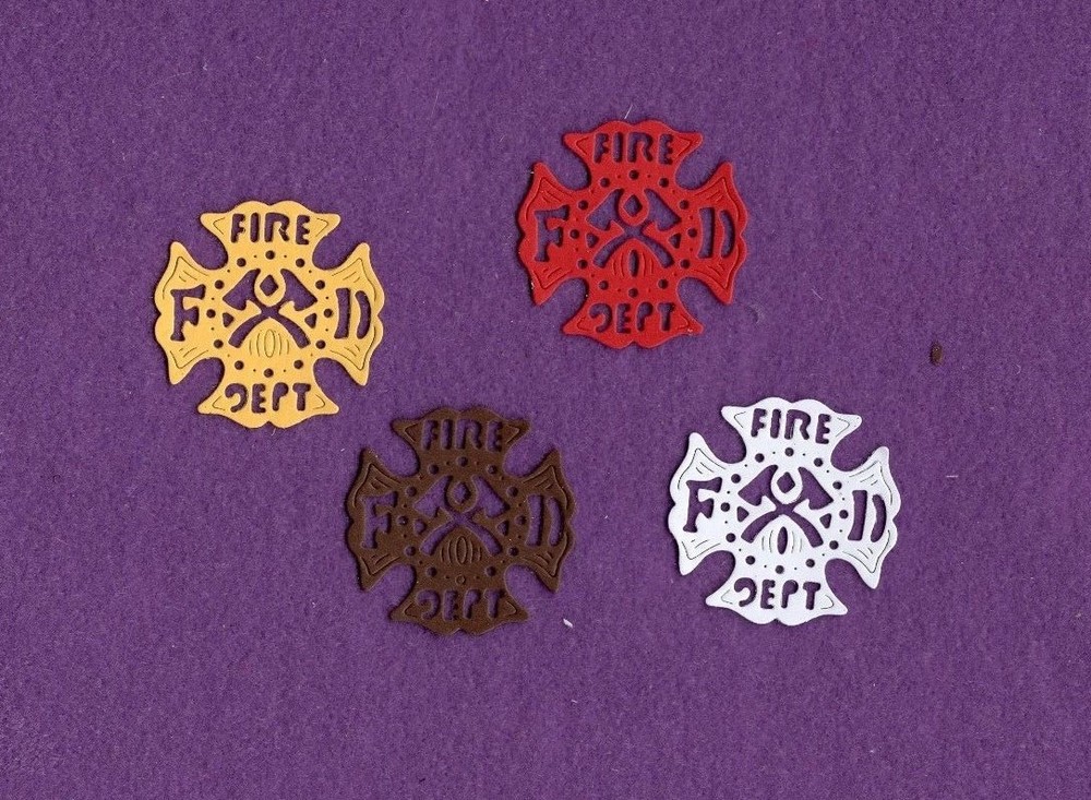 FIRE BADGE die cuts scrapbook cards