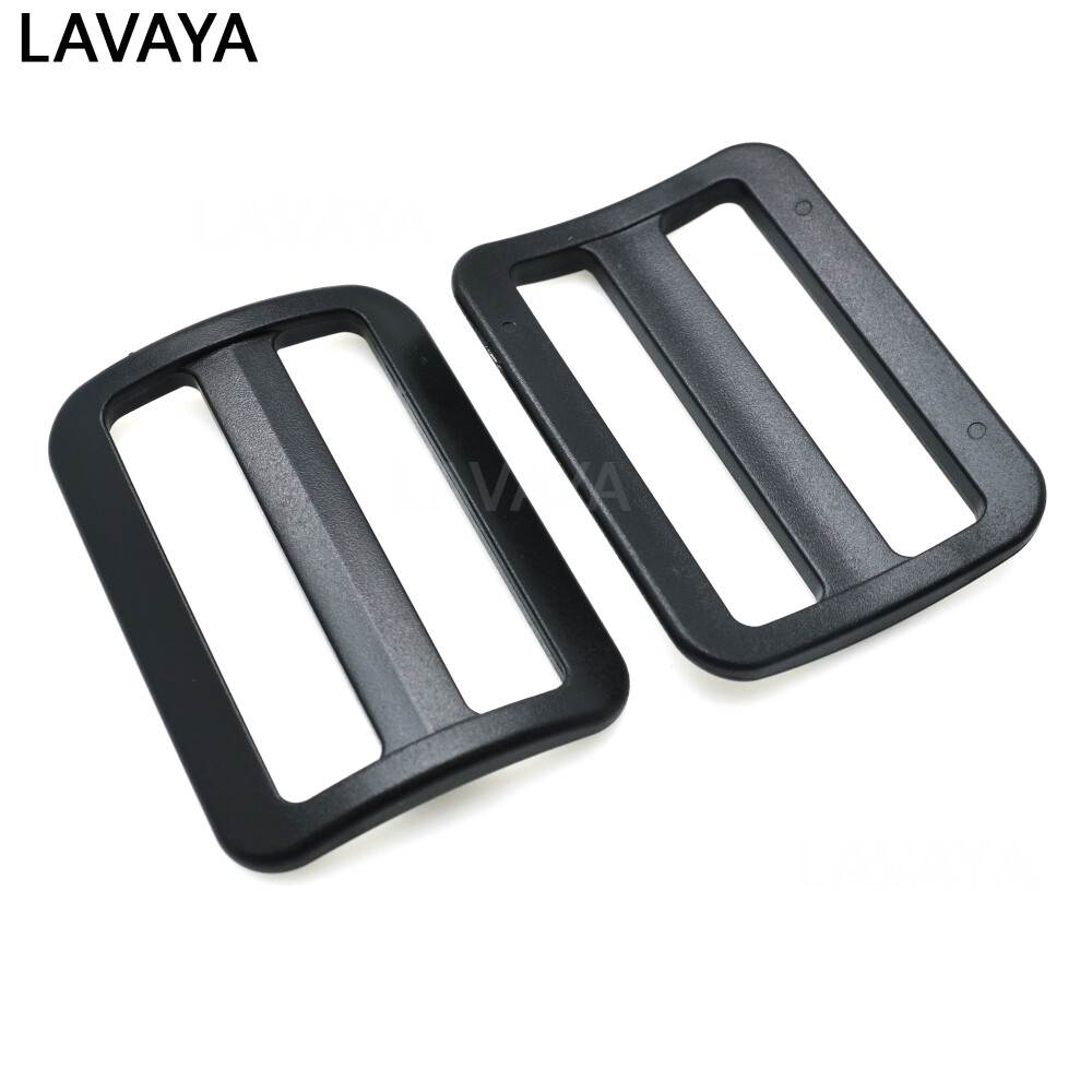 2pcs/pack Pack 55mm Plastic Tri-Glide Slider Adjustable Buckle Black