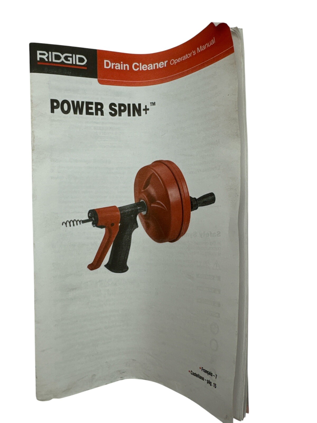 RIDGID Power Spin+ Drain Cleaner w/Autofeed 3/4" -1 1/2" Drain Lines 57043 Used2