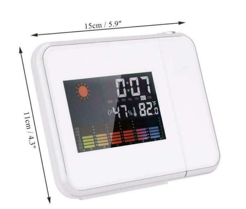 LED Digital Projection Alarm Clock Backlight snooze color Ceiling projector