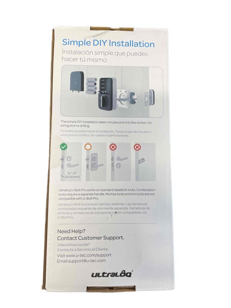 Ultraloq Smart Deadbolt U-Bolt Pro & UB01 V2.08 Keypad, Fingerprint, Bluetooth