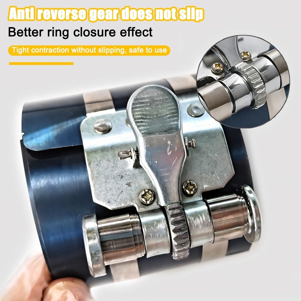 KHGUZ Car Engine Piston Ring Installer Removal Kit, Adjustable Black/Silver