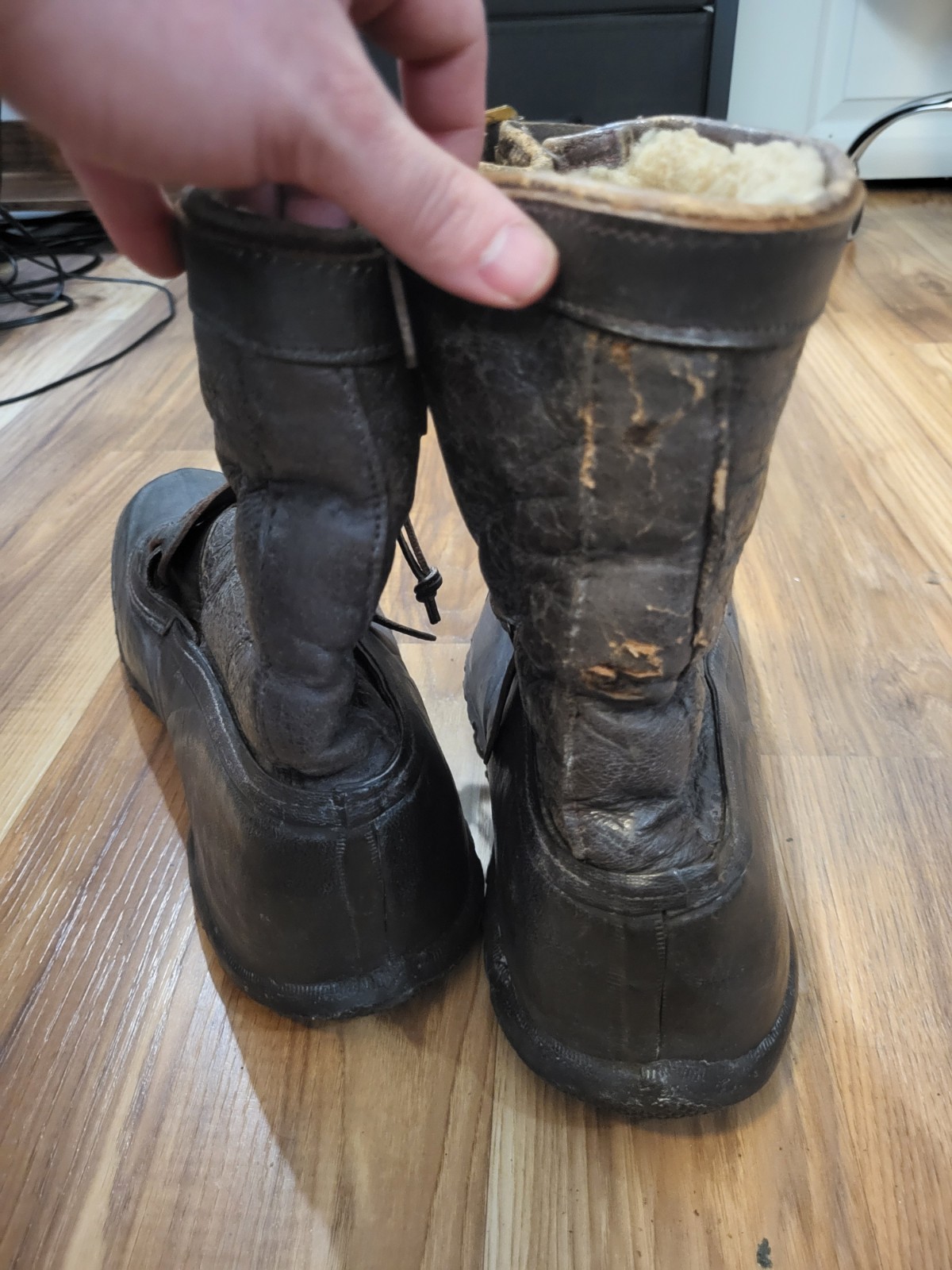 WWII WW2 Sheepskin Leather US AF Army Air Force AN-T-35 Pants & A6 Flight Boots