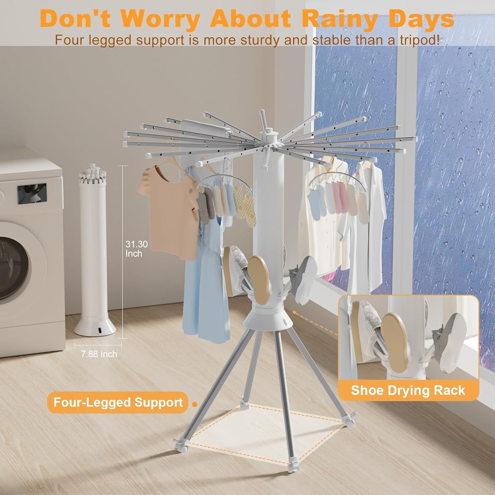 Foldable four-legged drying rack, outdoor portable drying rack