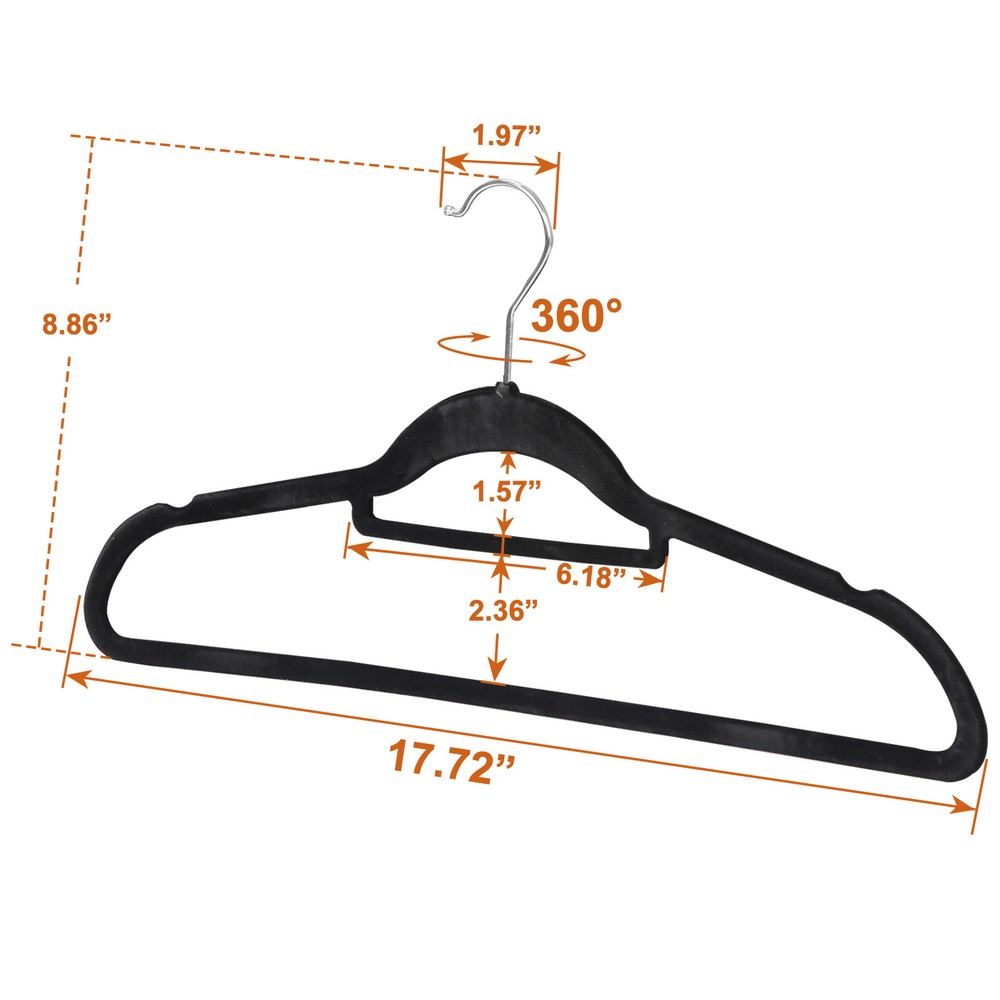 100pcs Home Galvanized Sturdy Flocked Clothes Hanger Bar for Socks Multipurpose