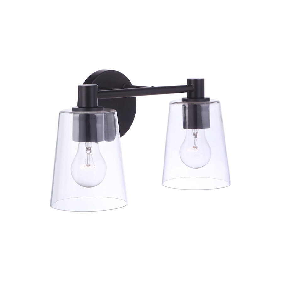 Craftmade Transitional Emilio 2 Light Vanity, Flat Black - 12615FB2