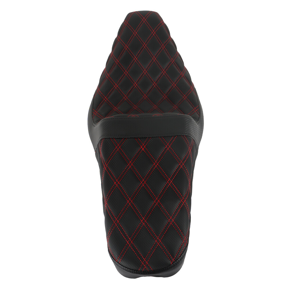 Red Lattice Stitch Step-Up Seat For Touring Road King Electra Street Glide 08+