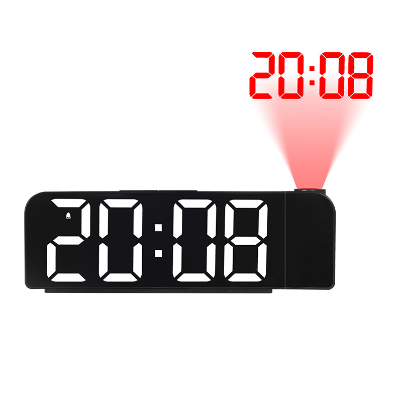 Rotatable LED Digital Projector Desktop Snooze Alarm Clock Time Date Temperature