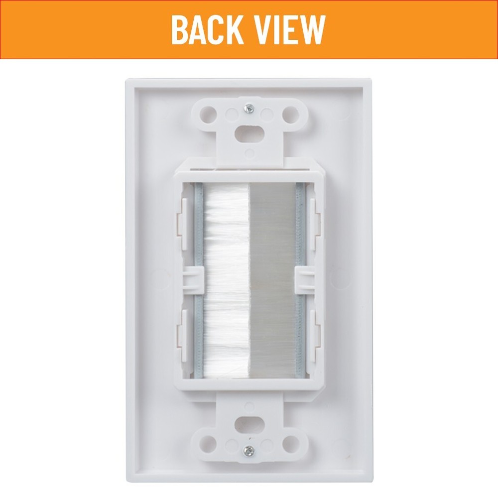 Brush Wall Plate Deco Bristle Insert with Mounting Bracket for Cables 30-Pack