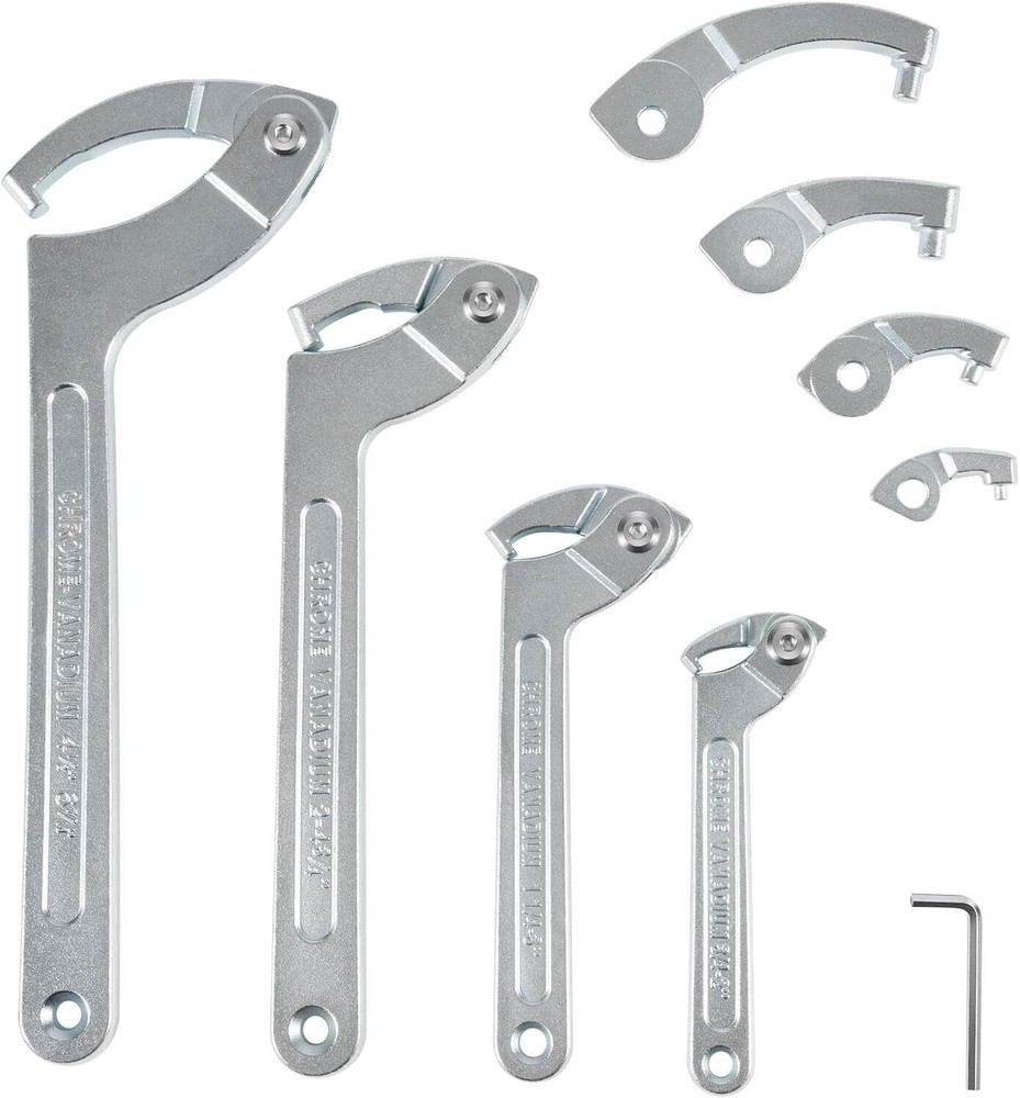 Adjustable C Spanner Hook Wrench Tool Set For Suspension Collar, Nut Adjustment