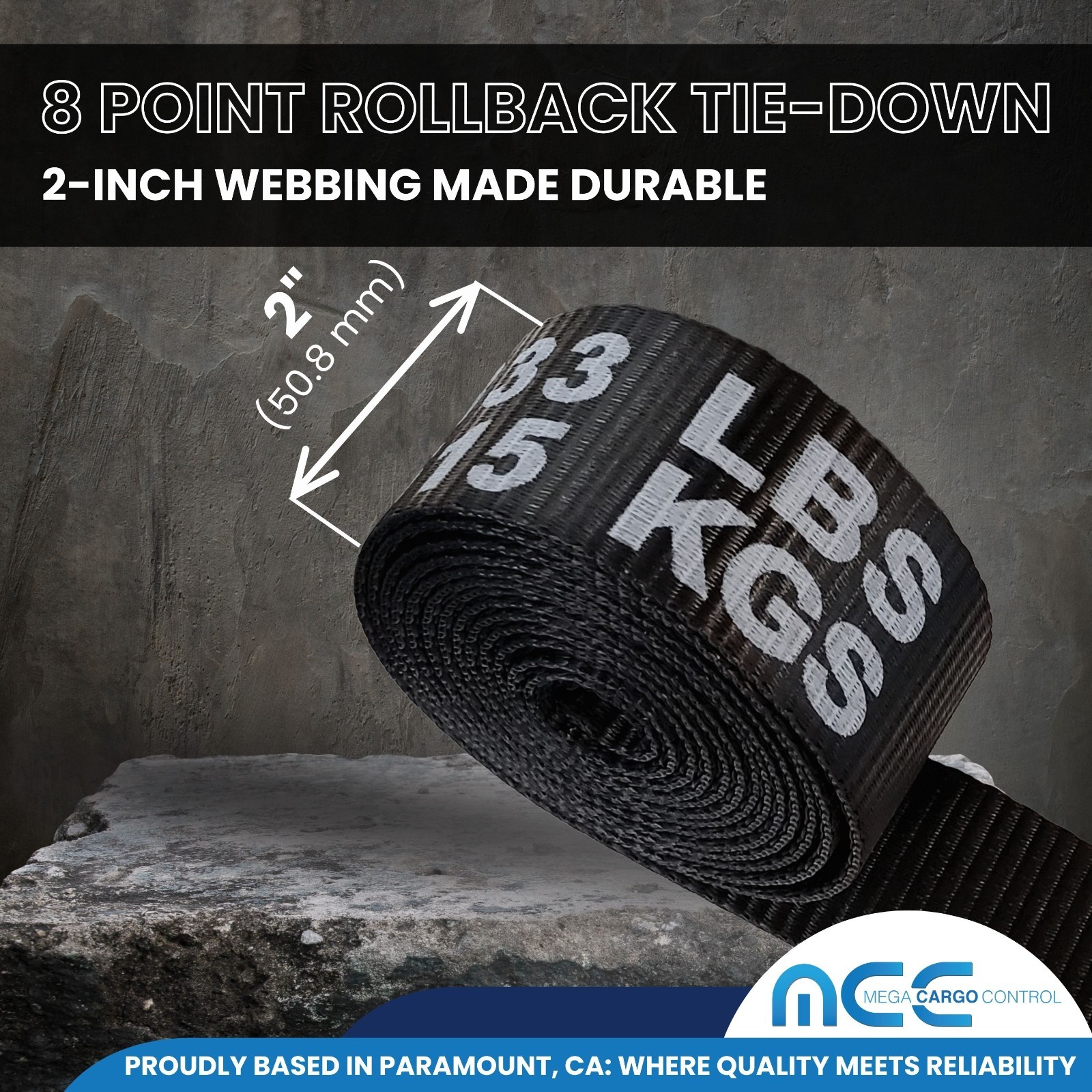 8 Point Rollback Tow Truck Tie Down Kit w/Chain End Towing USA Custom Made Black