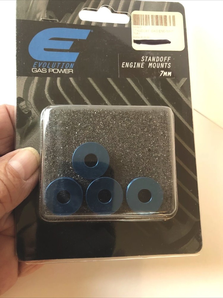 Evolution 7mm Gas Engine Mount Standoff Set Blue 4 - EVO3311 - New
