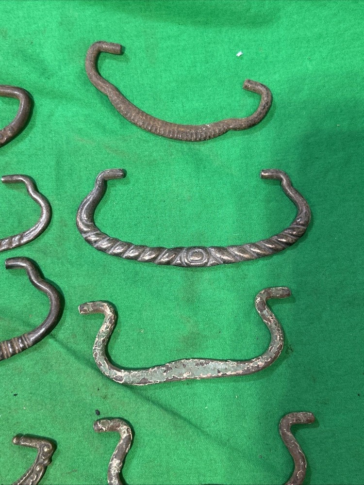 Twelve Ornate Solid Metal Antique Drawer Pulls Bails