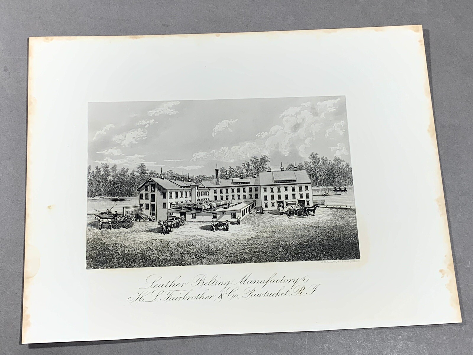H.L. Fairbrother & Co. Leather Belting Factory Print ~ Pawtucket, Rhode Island