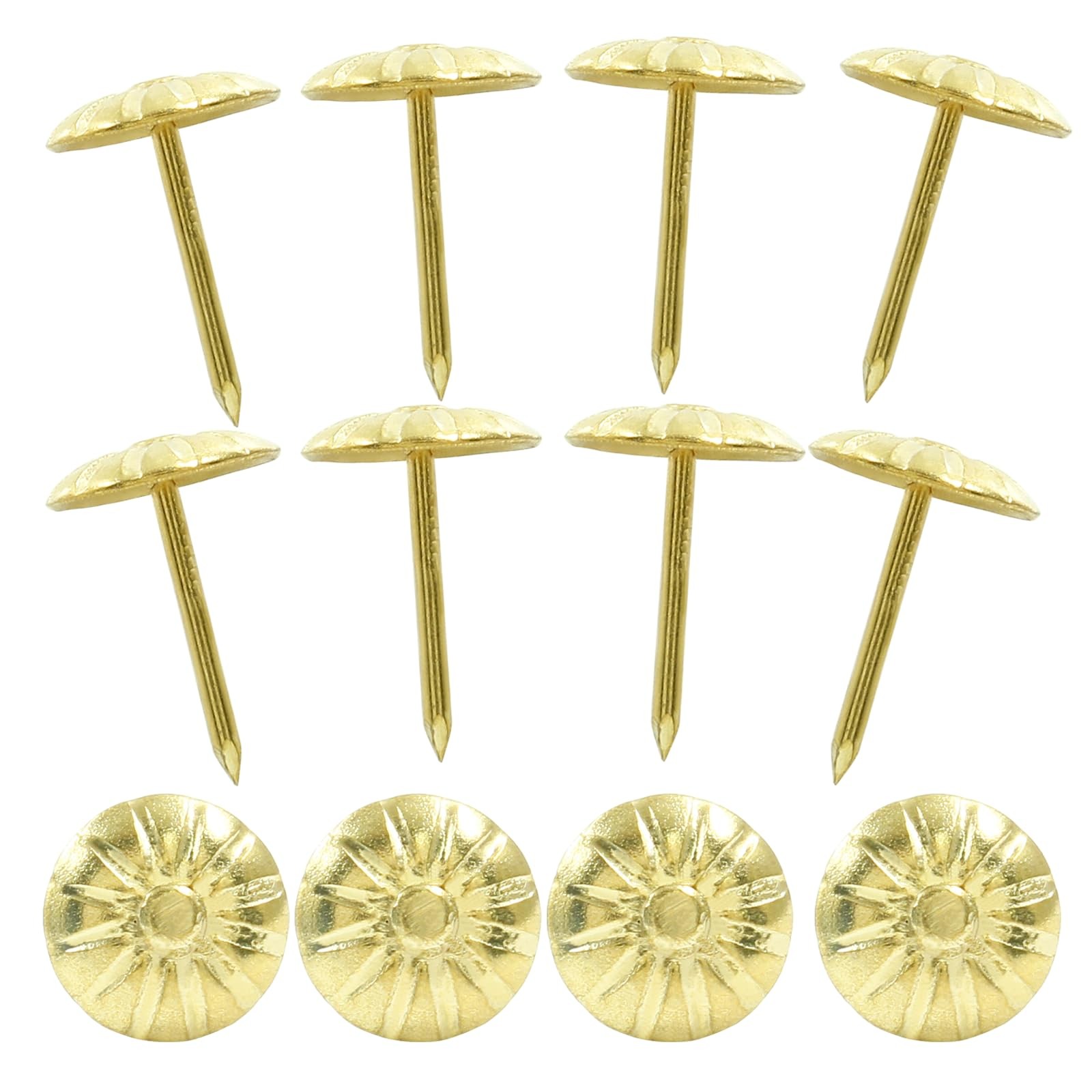 100pcs Brass Upholstery Tacks Decorative Nails Daisy Studs for Furniture