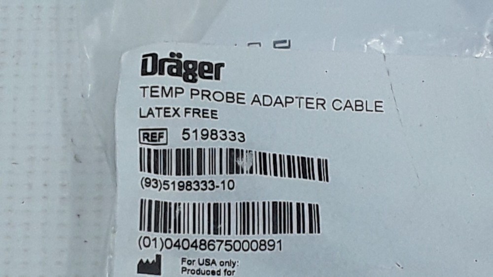 Drager Temp Probe Adapter Cable REF 5198333