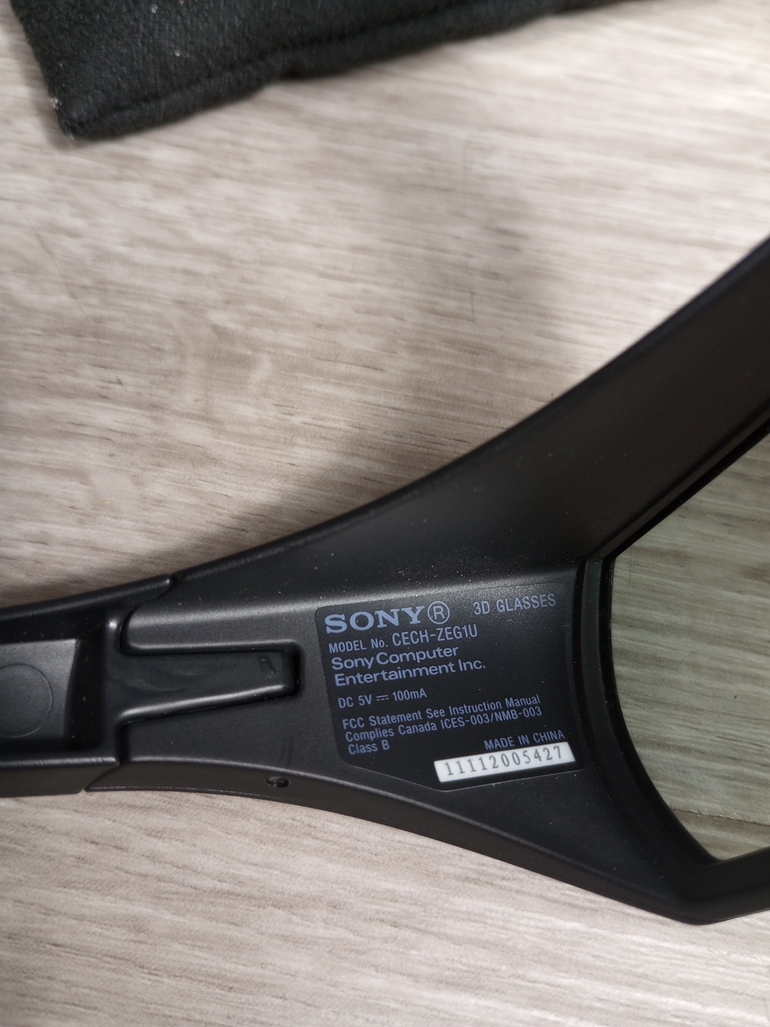 Sony Playstation PS3 3D Glasses CECH-ZEG1U - Untested (1 Pair)