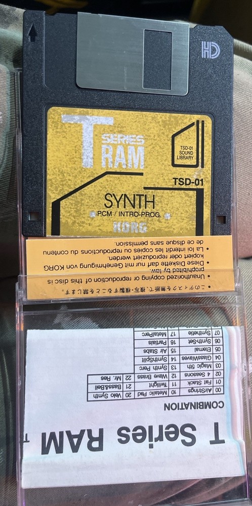 Korg T Series RAM Disk TSD-01 Synth PCM Intro Program T1 T2 T3 Floppy Library