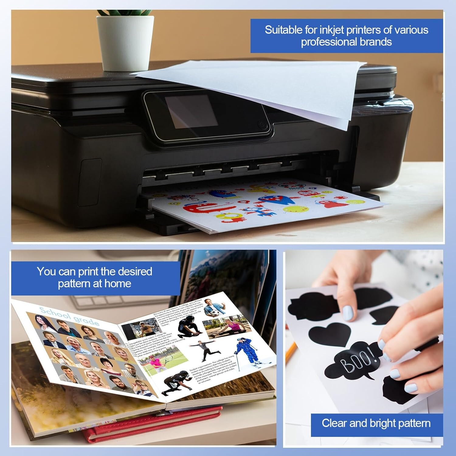 24 inch x 100 ft Matte Photo Peel sticker paper roll Adhesive Vinyl stick decalr