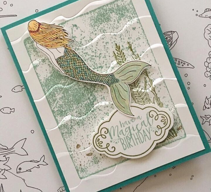 Stampin' Up RUFFLED Dynamic 6x6 3D Embossing Folder OCEAN WAVES Wavy Ruffles