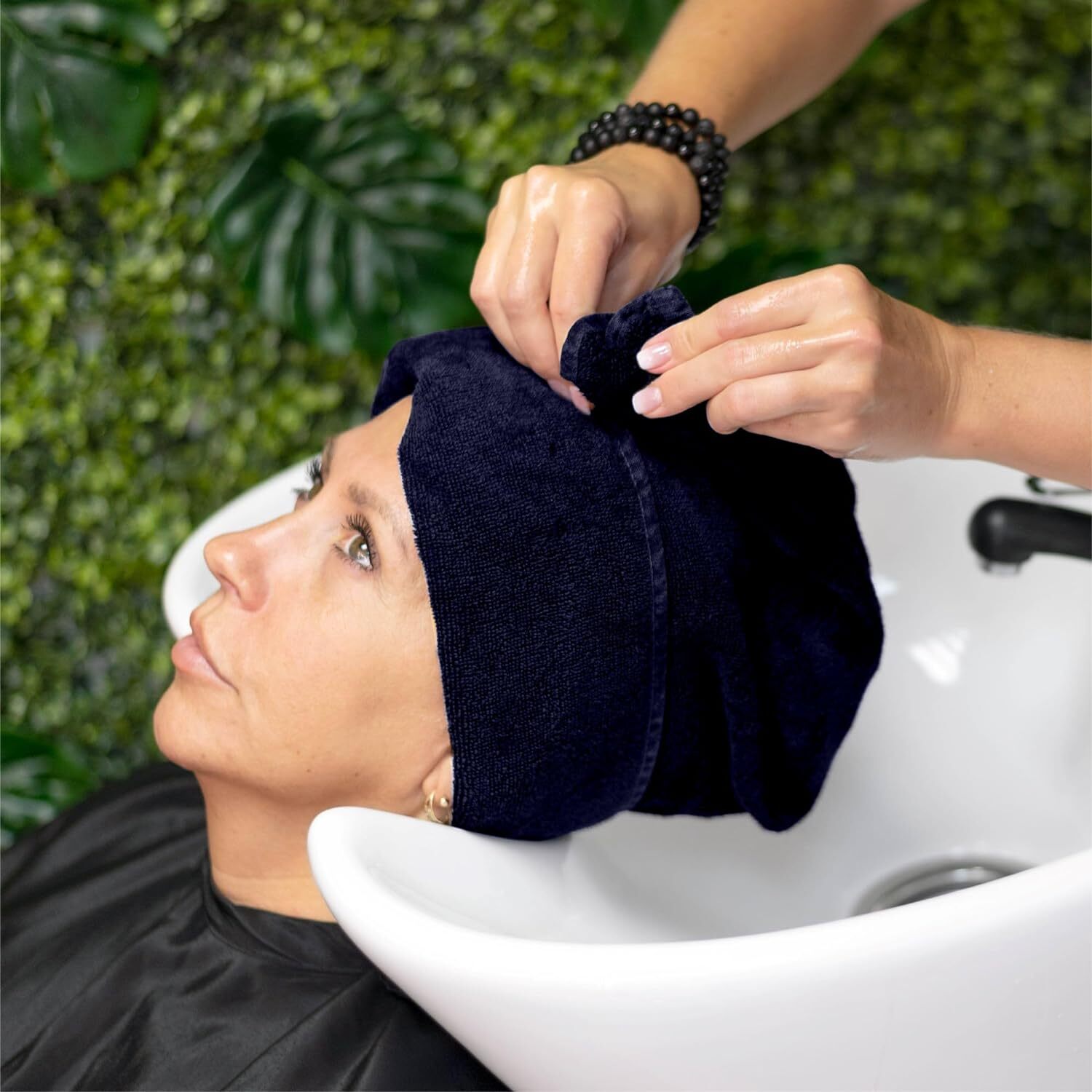 NAVY BLUE SALON TOWEL 15 x 25 INCHES MEDIUM GYM SPA HAND TOWELS 100% COTTON