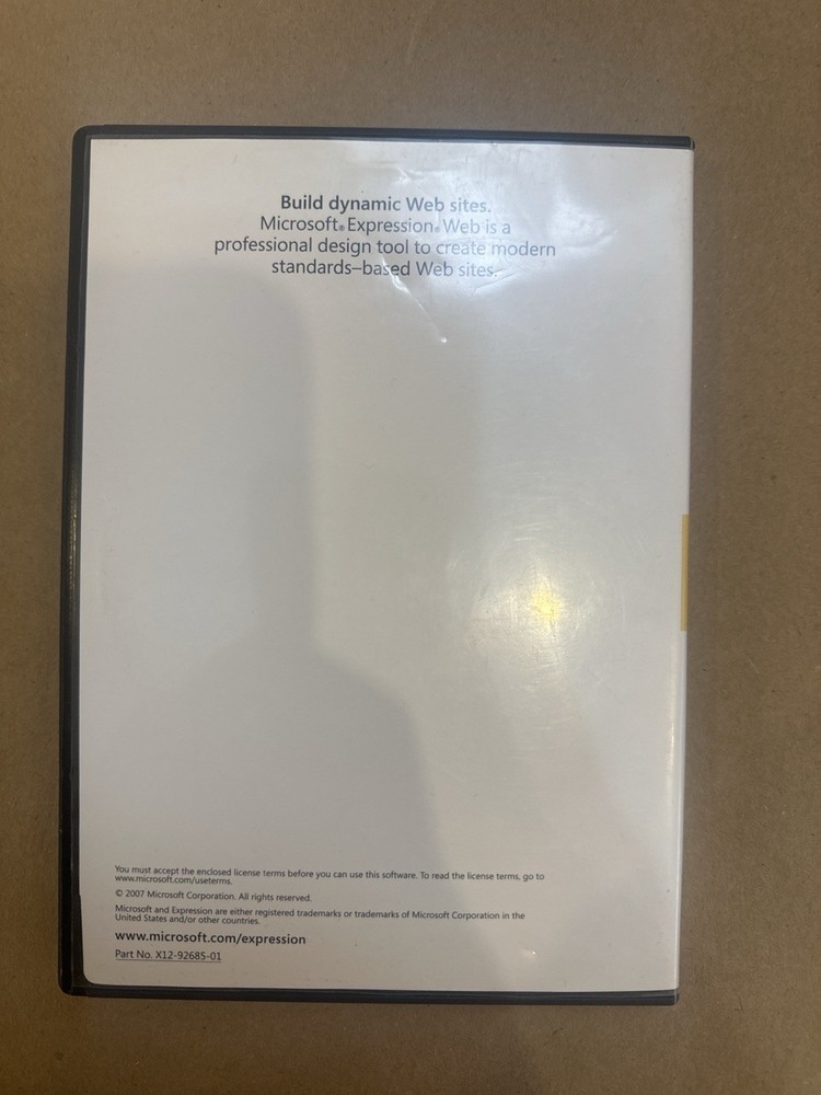 Microsoft Expression Web – Case & CD, 2007, English