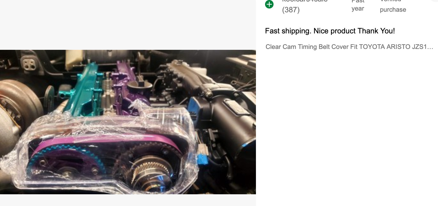 Clear Cam Timing Belt Cover Fit TOYOTA ARISTO JZS161 SUPRA JZA80 2JZ GTE VVTi
