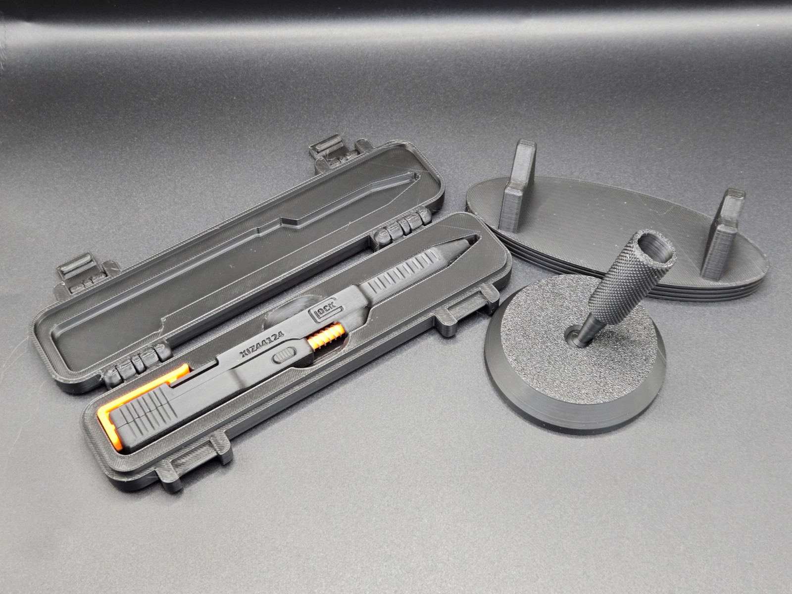 Glock Style Slide Action Pen with Case, Vertical and Horizontal Holders