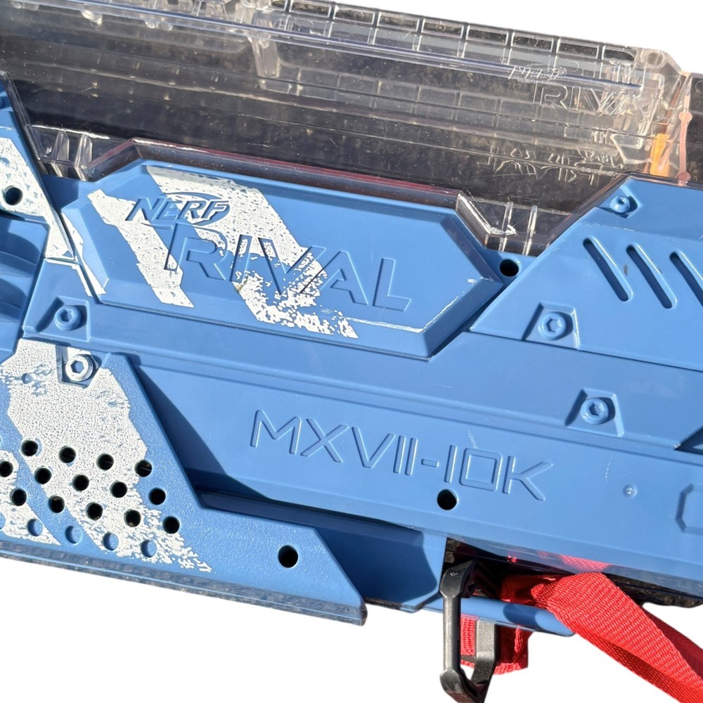 Nerf Rival MXVII-10K Phantom Corps Blaster With Red Strap Blue & White