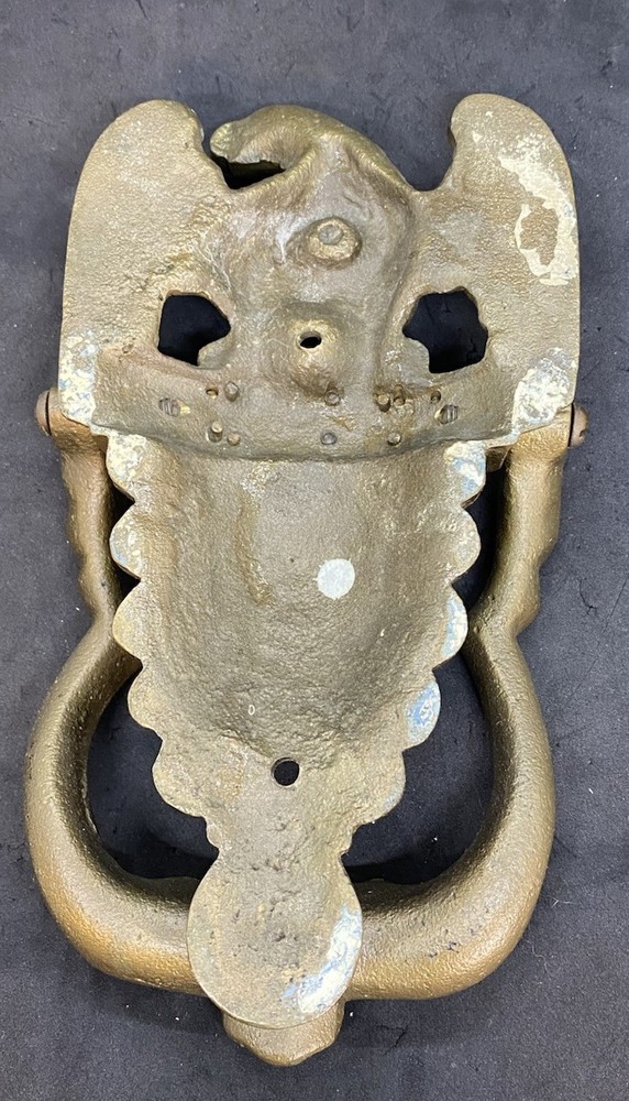 Vintage Large Solid Brass Eagle Heavy Duty Door Knocker American Antique