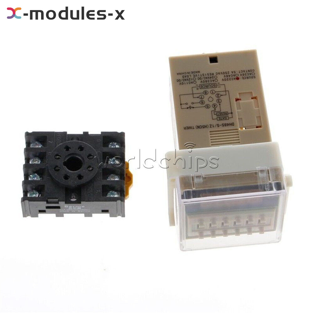 DH48S-S Digital AC 220V Precision Programmable Time Delay Relay + Socket Base