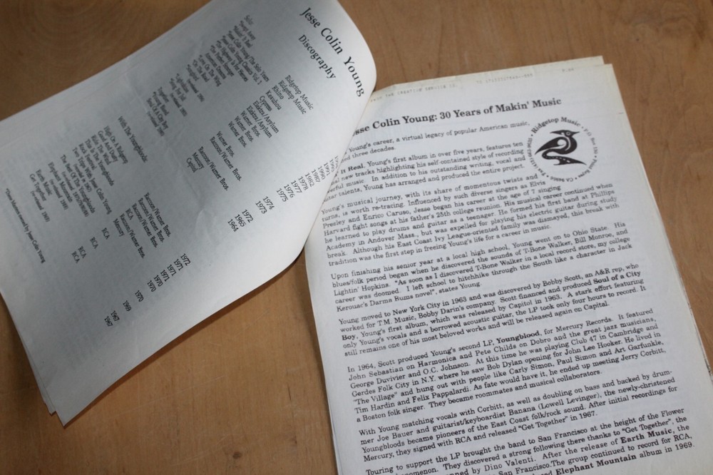 Jesse Colin Young - press information 8 pages