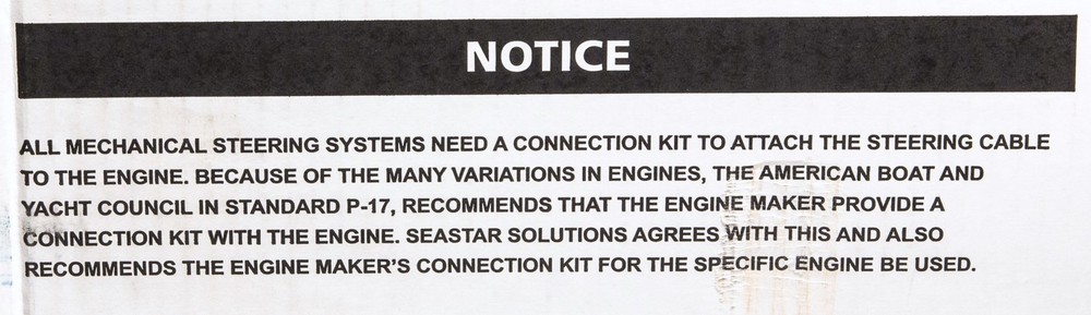 12ft SeaStar Xtreme NFB No Feedback Mechanical Rotary Steering Kit Single Cable