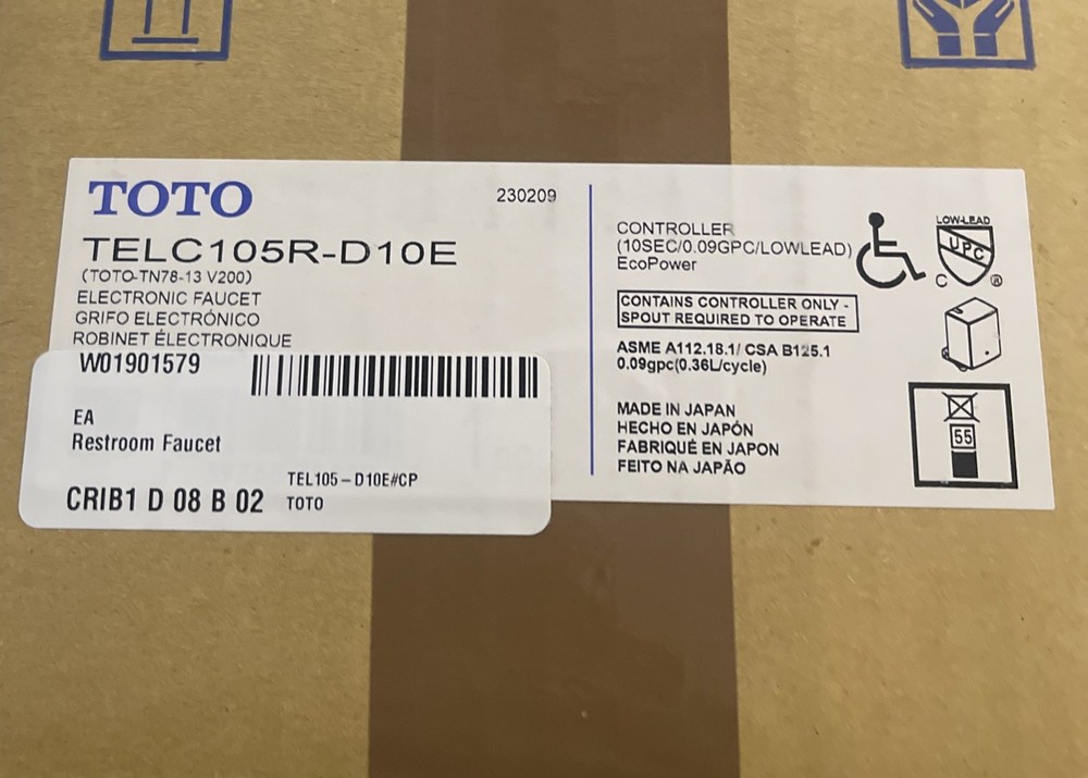 Toto TELC105R-D10E Automatic Faucet Controller EcoPower 10 sec. .09 GPC