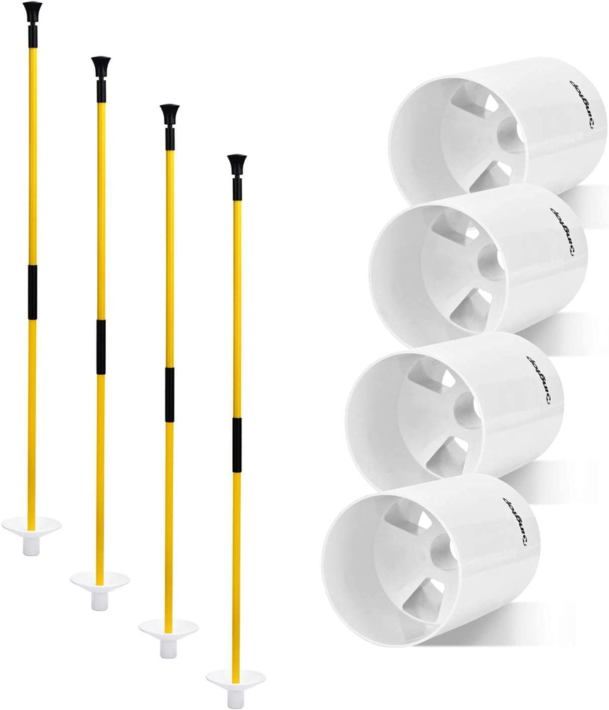 Golf Hole Cup Flagpole Set - 4-Pack, 3ft for Practice Putting Green