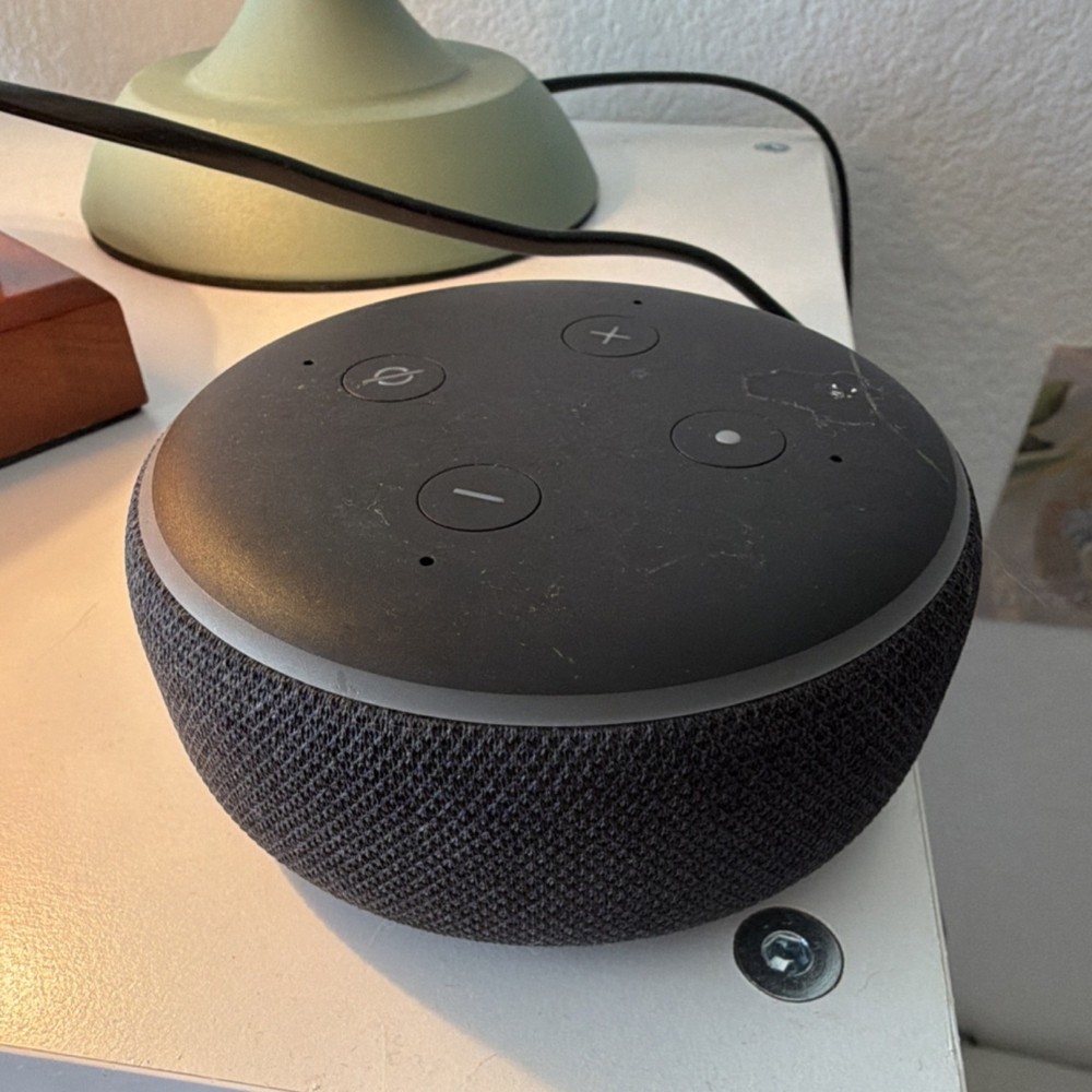 Amazon Echo Dot (3rd Gen) Smart Speaker, Alexa, Wi-Fi/Bluetooth, Black/Gray