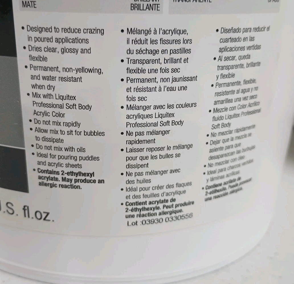 Liquitex Professional Acrylic Gloss Pouring Medium 1-Gallon 127.81 fl.oz.