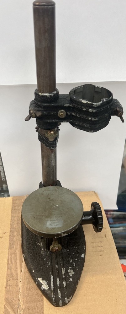 Vintage Cast Iron Stand Press Adjustable Base Holder Clamp Drill