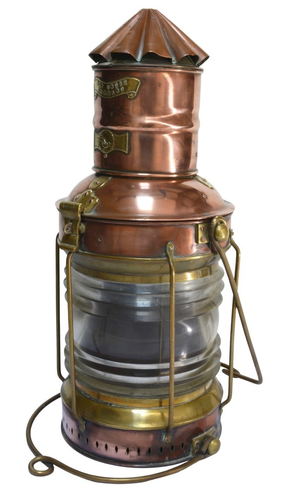 Antique Ships Lantern, NUC Not Under Command, Seagull, Copper & Brass