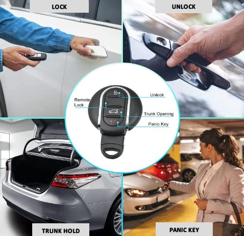4 Button Smart Car Key Fob Keyless Entry Replacement for Mini Cooper 1