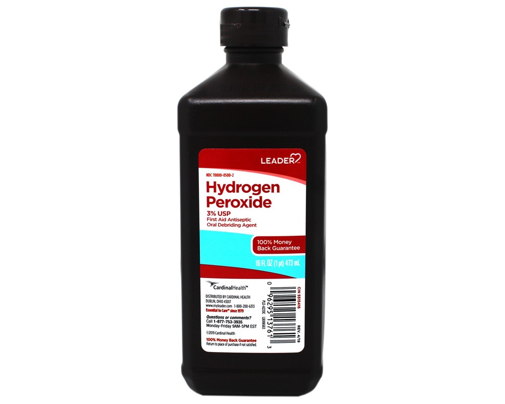 Leader Hydrogen Peroxide 3% Topical Solution, First Aid Antiseptic, 16 FL OZ