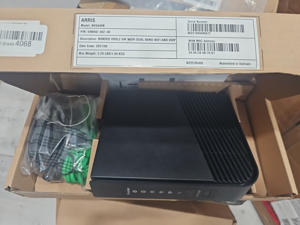 ARRIS Frontier Model NVG448B Router/Modem Combo