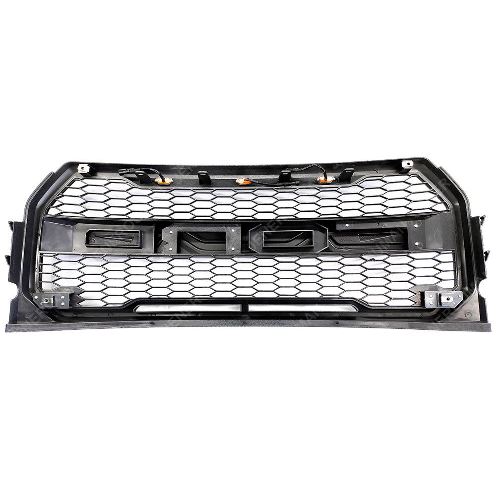 For 2015-2017 Ford F150 Grille Raptor style Front Bumper Grill W/LED Matte Black