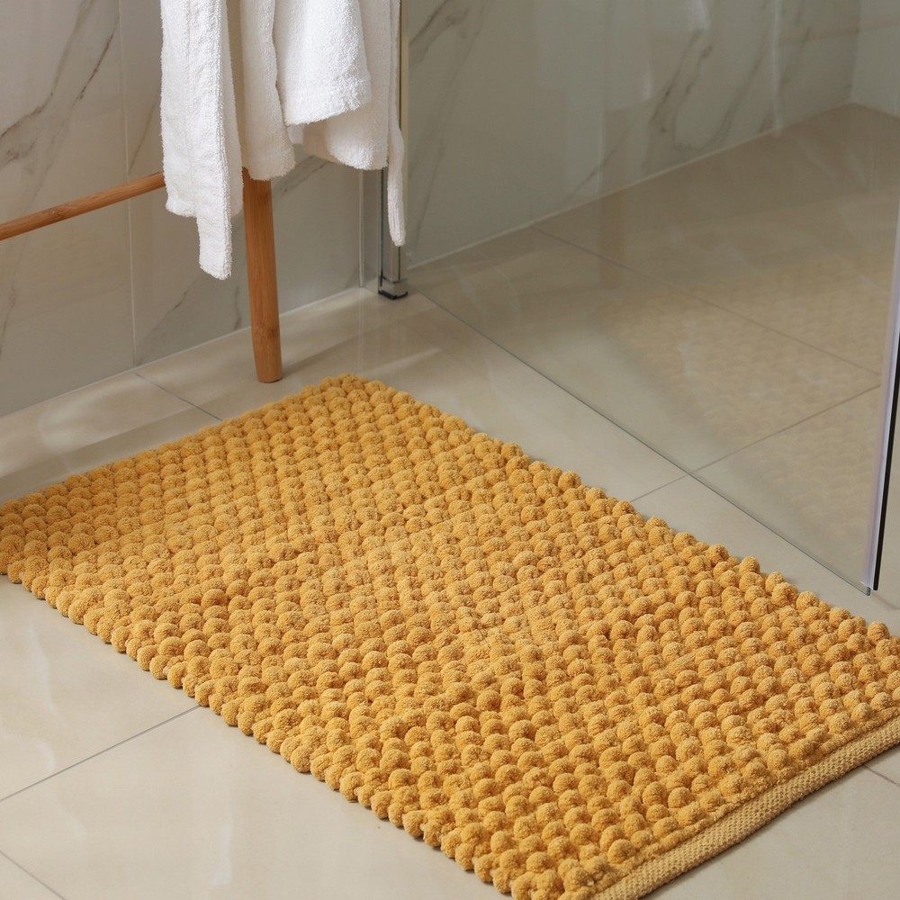 Bathroom Rugs Bath Mat Machine Washable Solid Color Pattern Dark Blue 90x60cm
